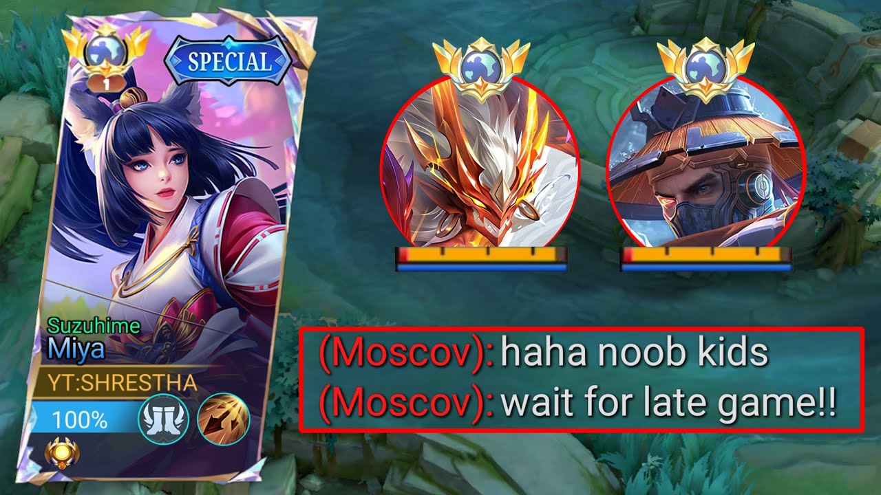 TOP GLOBAL MIYA BEST BUILD AND ROTATION TO COUNTER MOSCOV!! HE GOT HUMBLED!?(must watch)