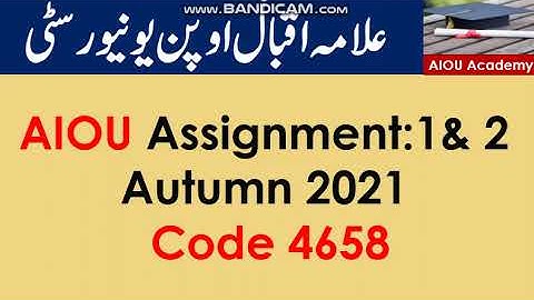 AIOU Code 4658 Solved Assignment No.1 & 2  Autumn 2021
