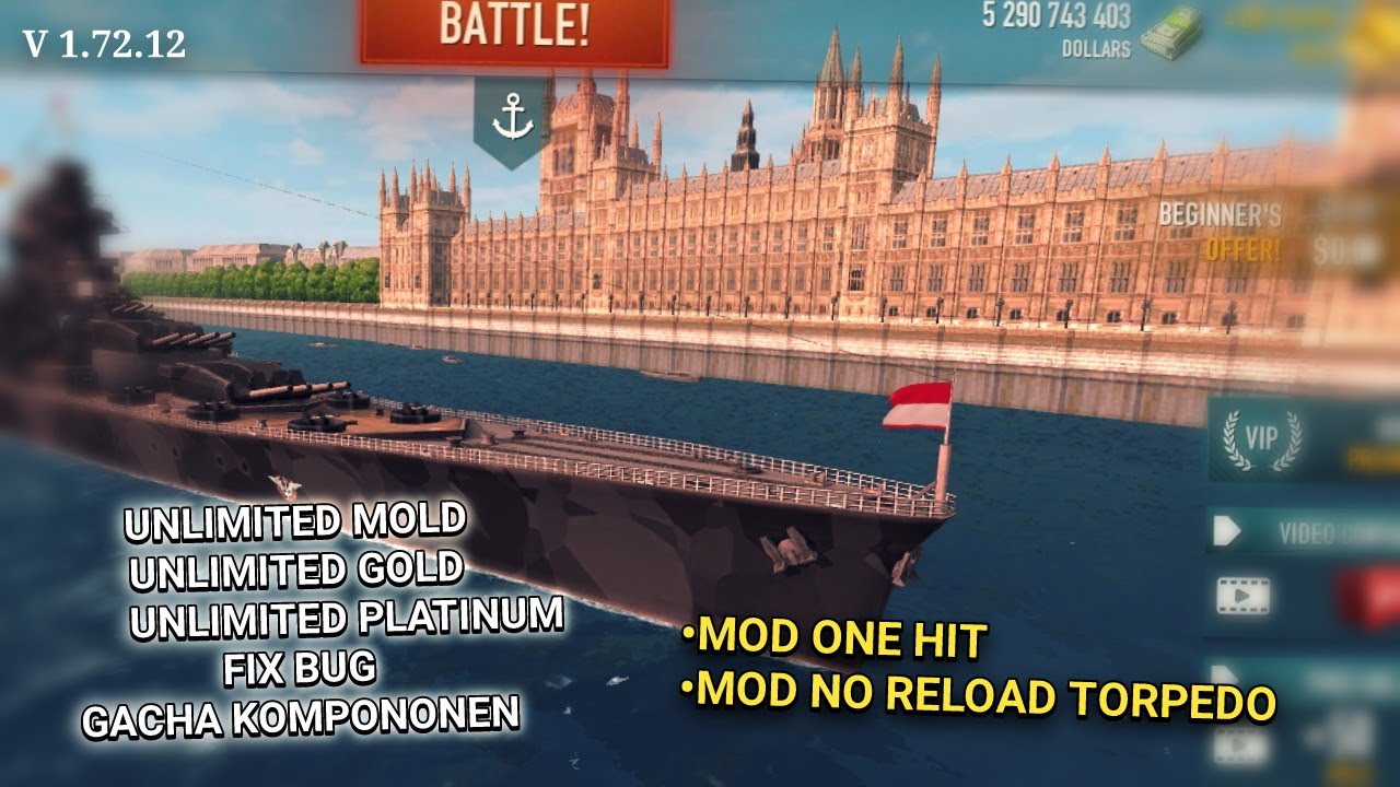 Battle Of Warship Mod 2025 | NoReloadOneHit | V 1.72.12
