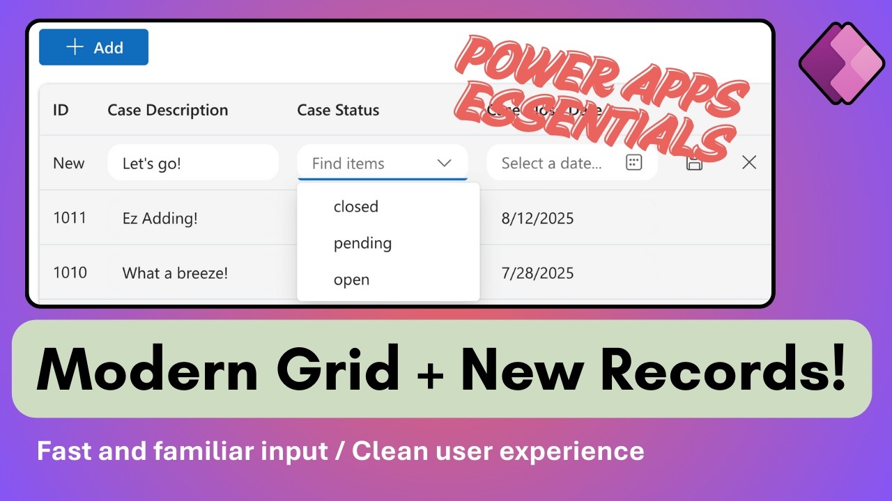 Add Records Directly in Your Power Apps Editable Grid - YouTube