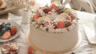 鐵觀音茶香戚風蛋糕 抹面裝飾篇 詳細抹面過程 擠花分享 茶香濃郁好好吃