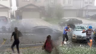 Texas Hit by Crazy Hail storm ! Huge hail and wind breaks houses in Lubbock ,Texas
