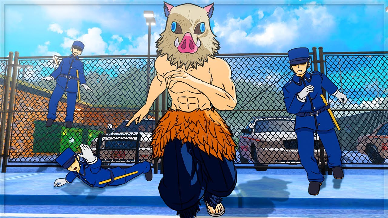 Inosuke breaks out of jail (Demon Slayer VR)