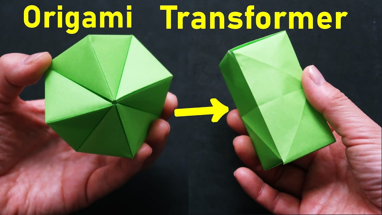 折り紙 トランスフォーマー の折り方 一瞬で形が変わる面白い折り紙
