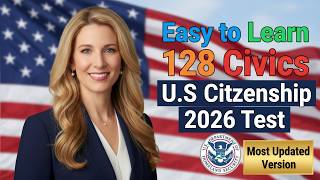 2026 Easy Answers Random 128 Civics Questions Official US Citizenship Test 2025 Version, Ciudadania