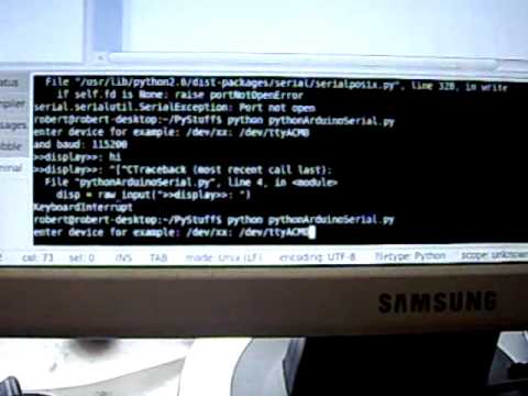 Serial comunication With python, and arduino, displayed on IOlcd