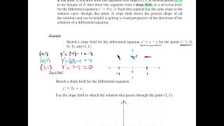 Calc 1 - 5A(Part1): Intro to Differential Equations and Slope fields