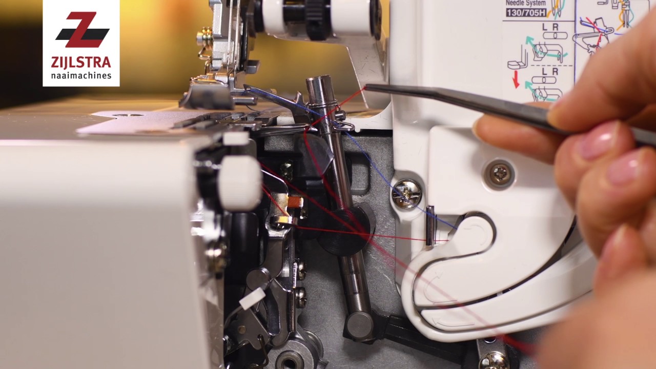 Juki MO734 DE lockmachine Intro / inrijgen YouTube