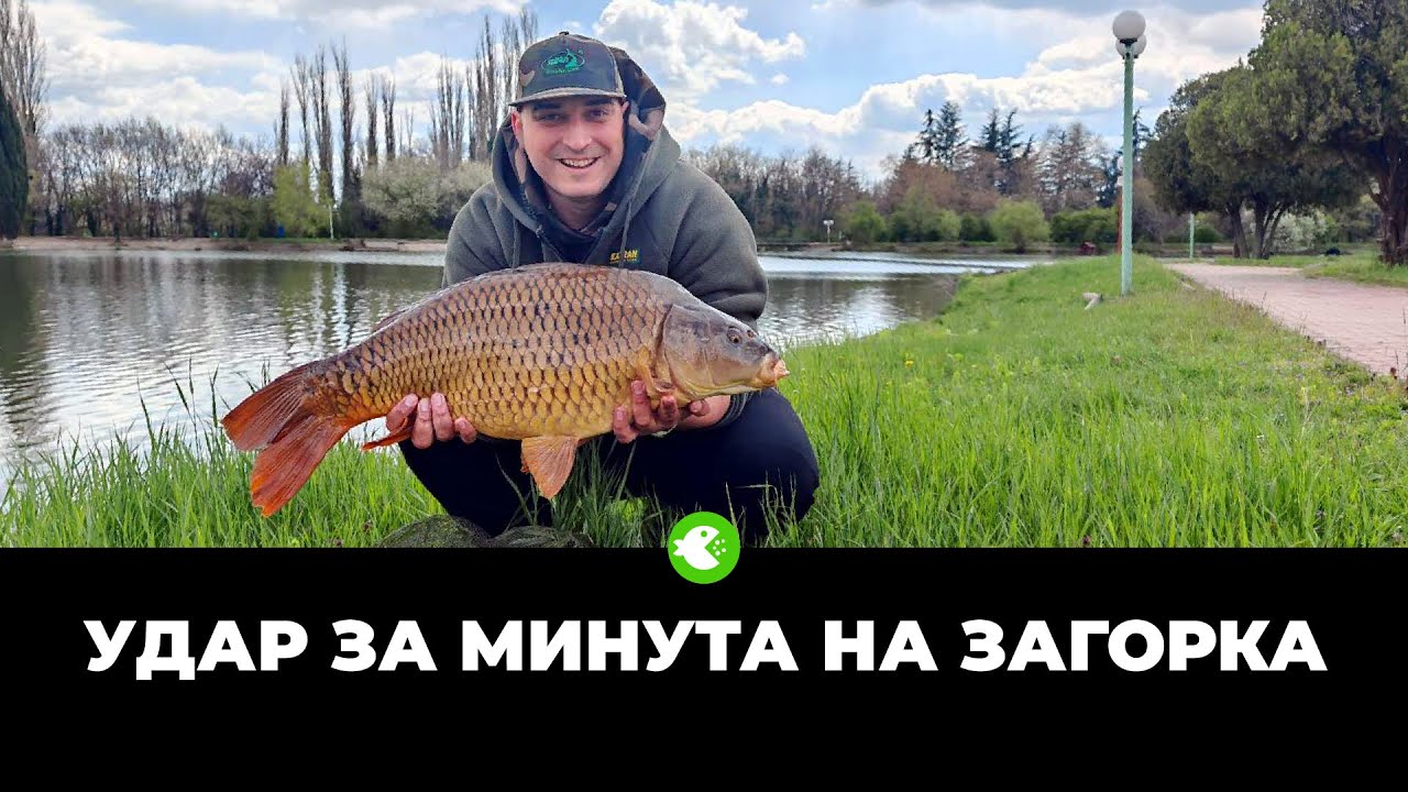 УДАР ЗА МИНУТА! Бърз шаранджийски риболов на езеро Загорка (Стара Загора)