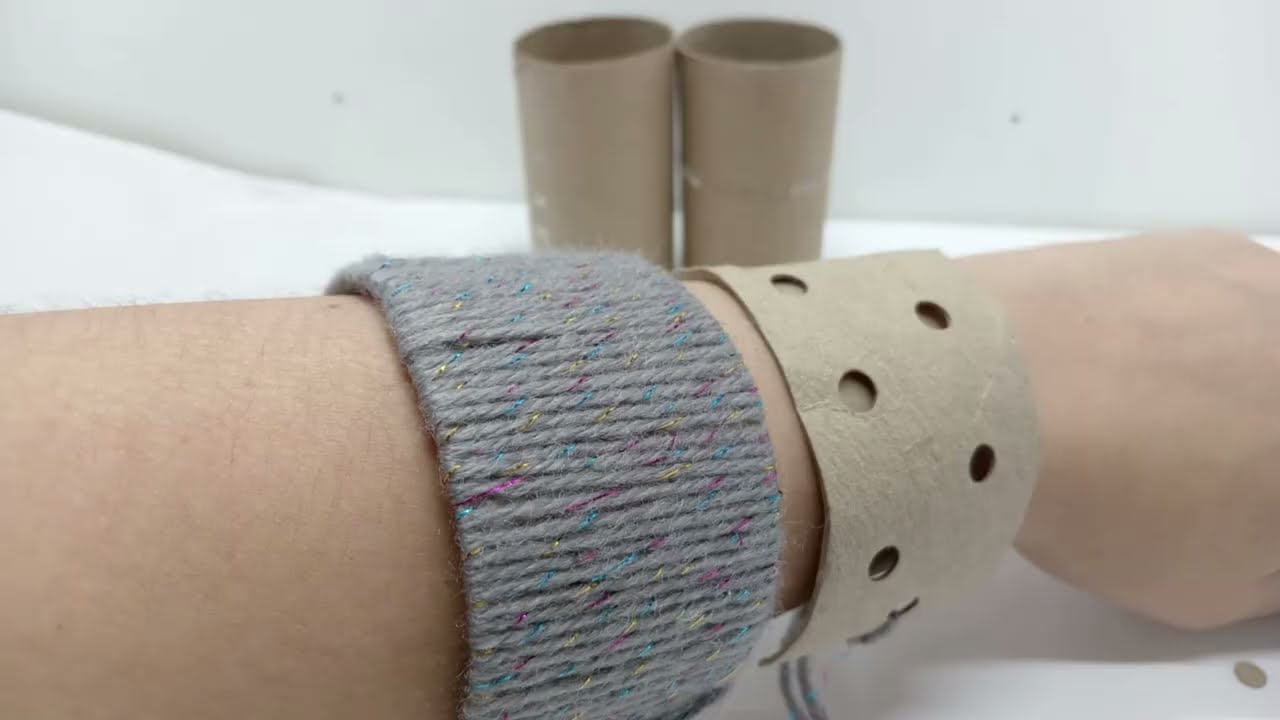 toilet roll craft ideas |  Bracelet made from a toilet paper roll | Waste Cardboard Craft ideas |