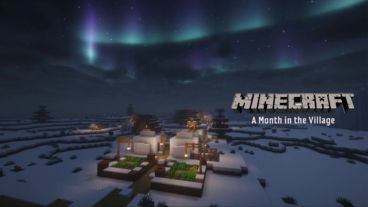 10 hours of Minecraft Musicbox with ambience – A Month in the Village| Sleep music /#bgm #minecraft 