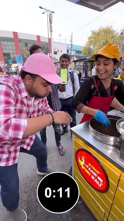 12 Panipuri खाओ 😳😳 2100 ₹ Cash ले जाओ 🤑🤑 #shorts