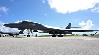 B-1B Lancers Take Off in Guam.