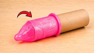 Once you know the secret! Just stuff toilet paper inside the condom and the magic will happen!