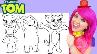 Coloring Talking Tom & Friends | Talking Angela & Hank | Markers screenshot 1