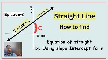 slope intercept from of straight line |  equation of straight line.| y = mx +c