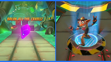 Crash Bandicoot: On the Run! sewer or later challenge runs - gem run break all the crates!