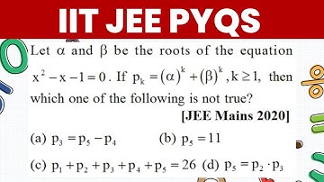 JEE Mains 2020 | Quadratic equation |  PYQ | Relation between roots and Coefficients | Nitin Sir