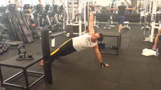 Front to lateral arm extension on plank position. Core Excercise.