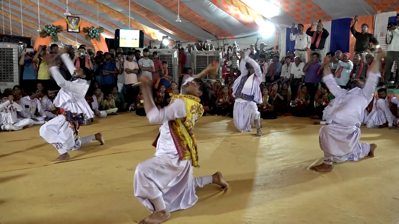 રાજકોટ થી અંબાજી પદયાત્રા 2024  || Thadi Raas, Talwar Raas,  Khamkari Khodal, Nagbai Nejadi