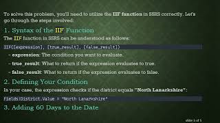 How to Use IIF in SSRS to Add 60 Days to a Date Based on a Condition
