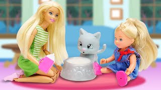 Кукла Барби нашла котенка! Видео для девочек про Штеффи и Барби - Куклы мамы и дочки