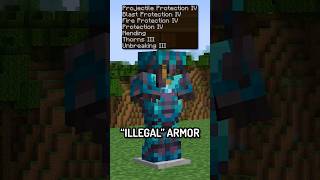ILLEGAL ARMOR in HARDCORE MINECRAFT! #shorts