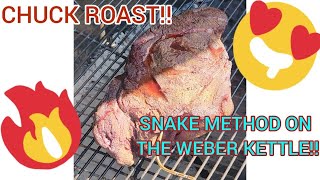 Chuck Roast on the Weber Kettle Using the Snake Method!! Happy Independence Day 2023!!