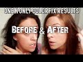 One n Only Color Fix Colorfix on dyed black hair results. BEFORE AND AFTER.
