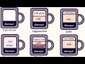 Coffee Types (English) | Espresso | Americano | Mocha | Cappuccino | Latte | Frappe