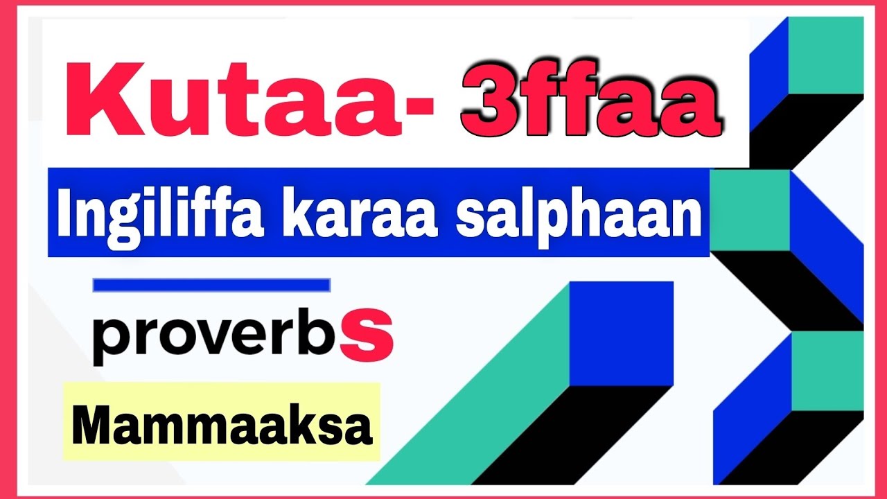 Kutaa 3ffaa # Ingiliffa karaa salphaan @furtuu1