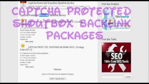 Captcha Protected Shoutbox Backlink - Captcha Protected Shoutbox Backlink Packages
