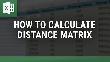 How to Calculate Distance Matrix in Excel