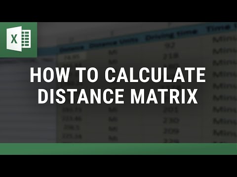 How to Calculate Distance Matrix in Excel