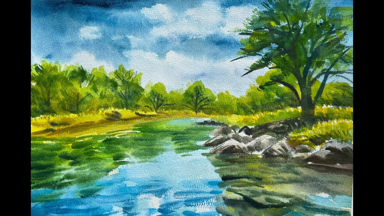N934 水彩风景Watercolor Landscape 수채화풍경- YouTube