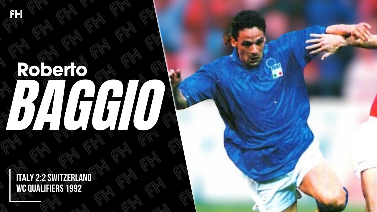 Roberto Baggio ○ Italy 2:2 Switzerland ○ WC Qualifiers 1992
