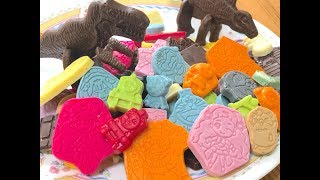 キャラチョコ大量生産！！　アンパンマン　ドラえもん　マリオ　プリキュア　仮面ライダービルド　トーマス　妖怪ウォッチ　トミカ　プラレール　立体きょうりゅう