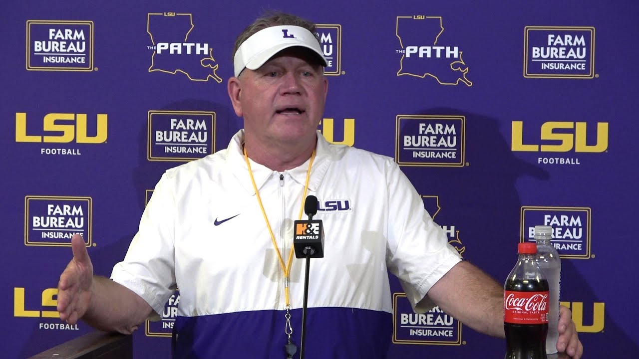 LSU Brian Kelly post spring football game press conference YouTube