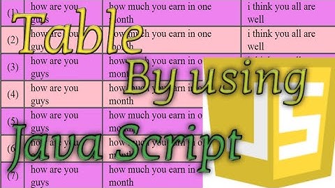 table by javascript /with do while loop