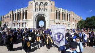 Rice in 360º: The class of 2017 exits the Sallyport at Rice University