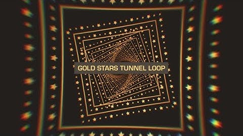 Gold Stars Square Tunnel Loop | Motion Graphics - Videohive template
