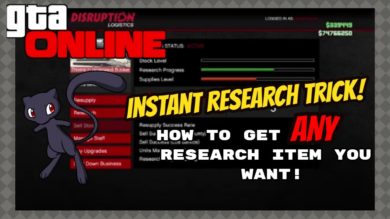 GTA Online How To Instantly Unlock ANY Research item! Use This Trick