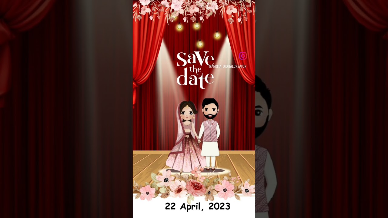 Digital wedding cards design according to your theme 