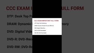 CCC Exam Important Full Forms | @agstudywithfriends #viral #trending #shorts