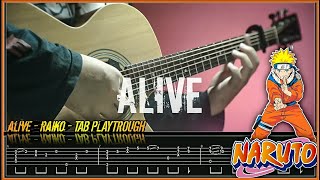 NARUTO ED 4 - ALIVE | FINGERSTYLE TAB GUITAR PLAYTROUGH