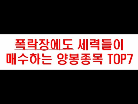 폭락장에도 큰손 세력들이 매수하는 상승종목 TOP7(반도체, 바이오, 게임, 광고, 신재생 등)