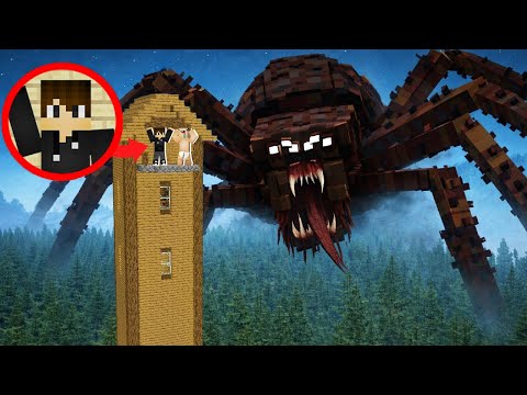 Minecraft, but in a world of Arachnophobia! Raccoon and Noob vs. Spiders in Minecraft