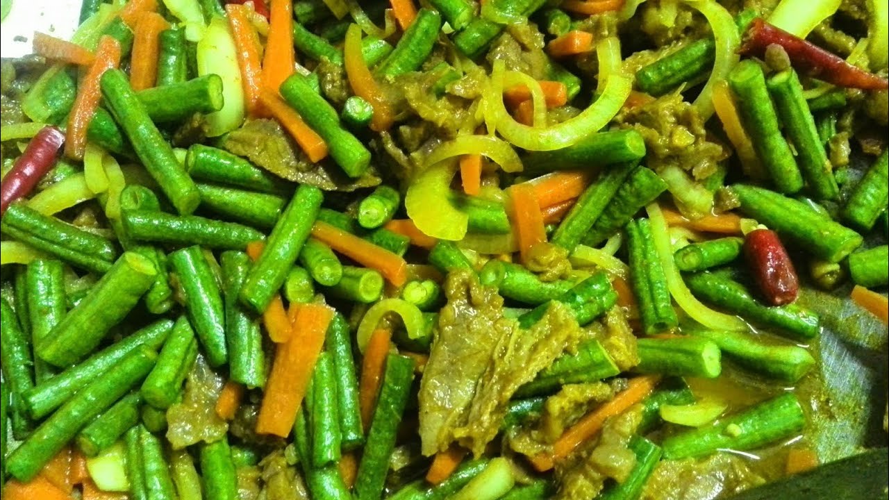How To Cook Fried Long Beans Resipi Kacang Panjang Goreng Indian