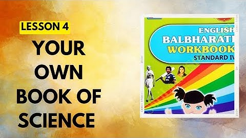 Std 4|Lesson 4|Your Own Book Of Science|English Balbharati Workbook Question Answers|