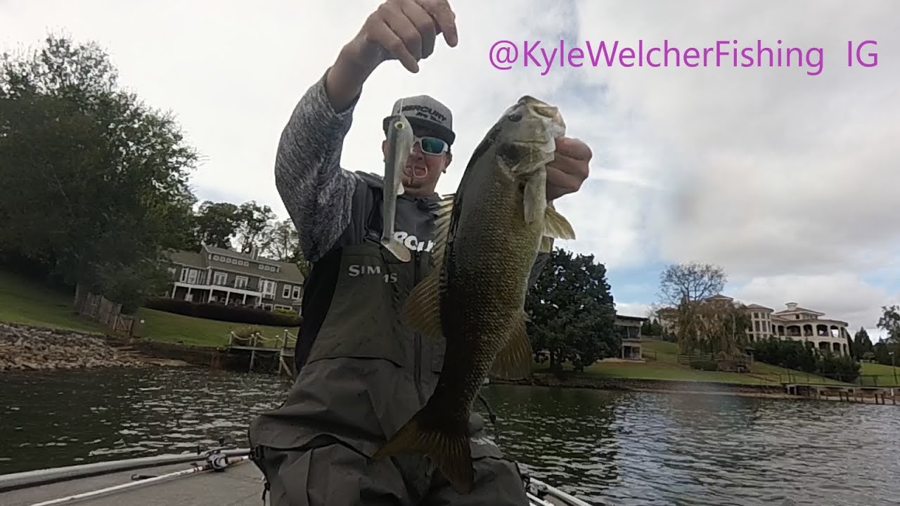 Bass Fishing Lake Chickamauga with Giant 7 Inch Swimbait in October